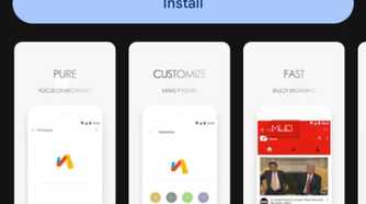 The Google Play Store page for the Via Browser app.