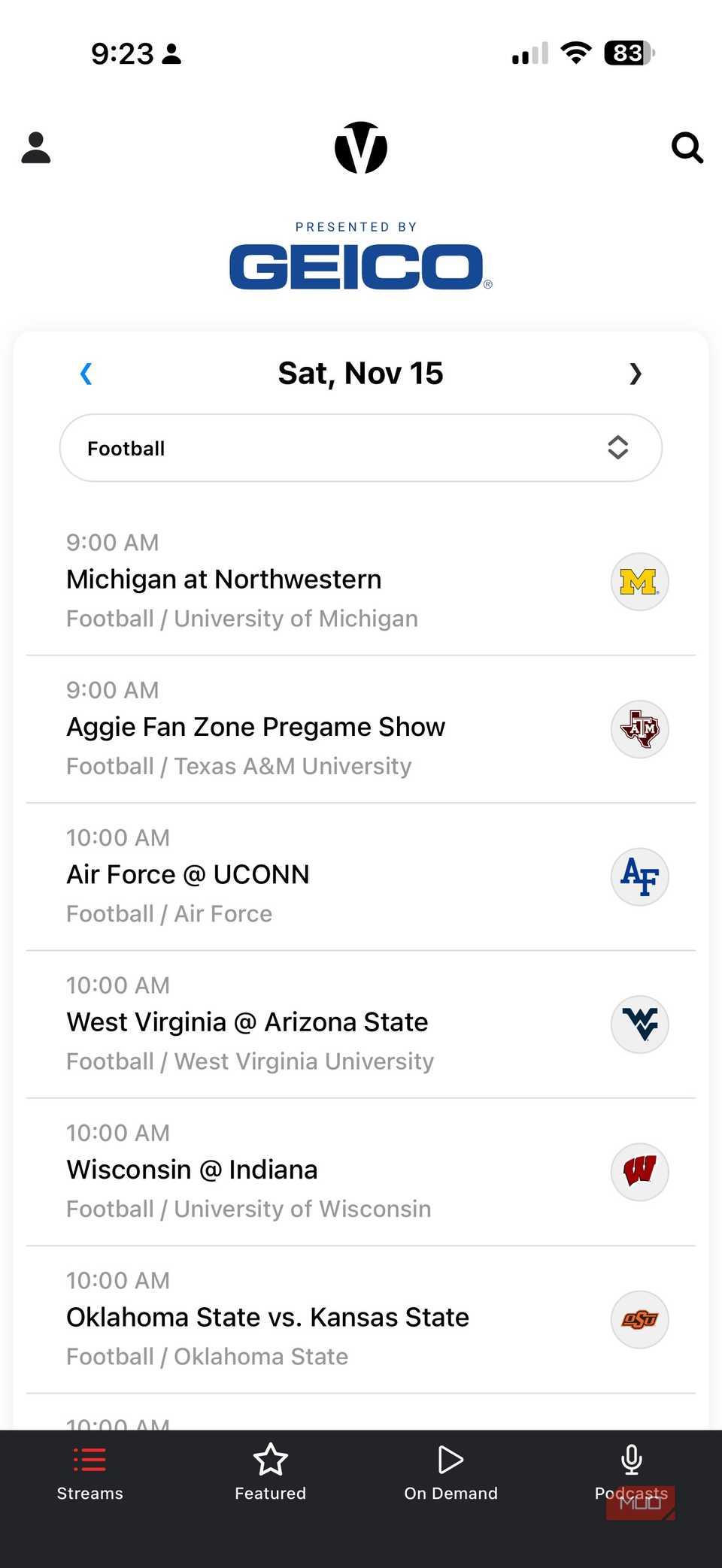 Your car stereo can catch every college game with this app