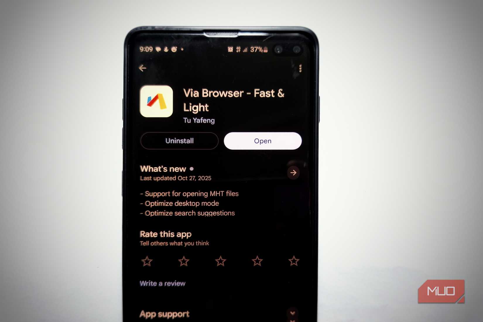 Via Browser on Google Play Store.