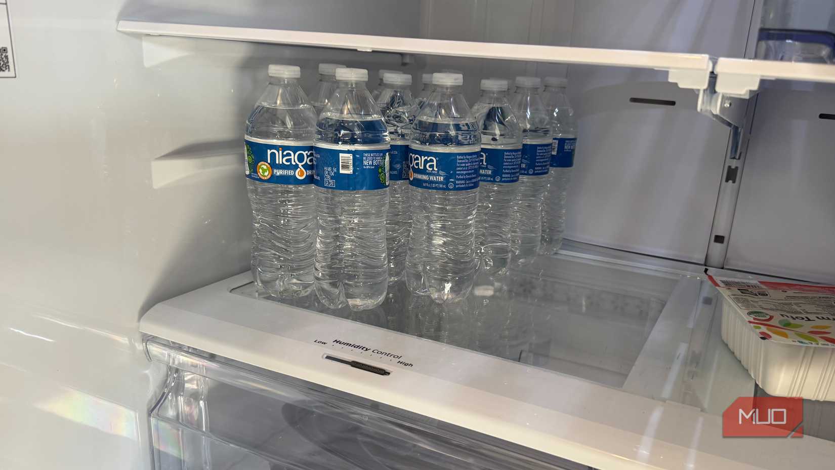 water bottles in fridge