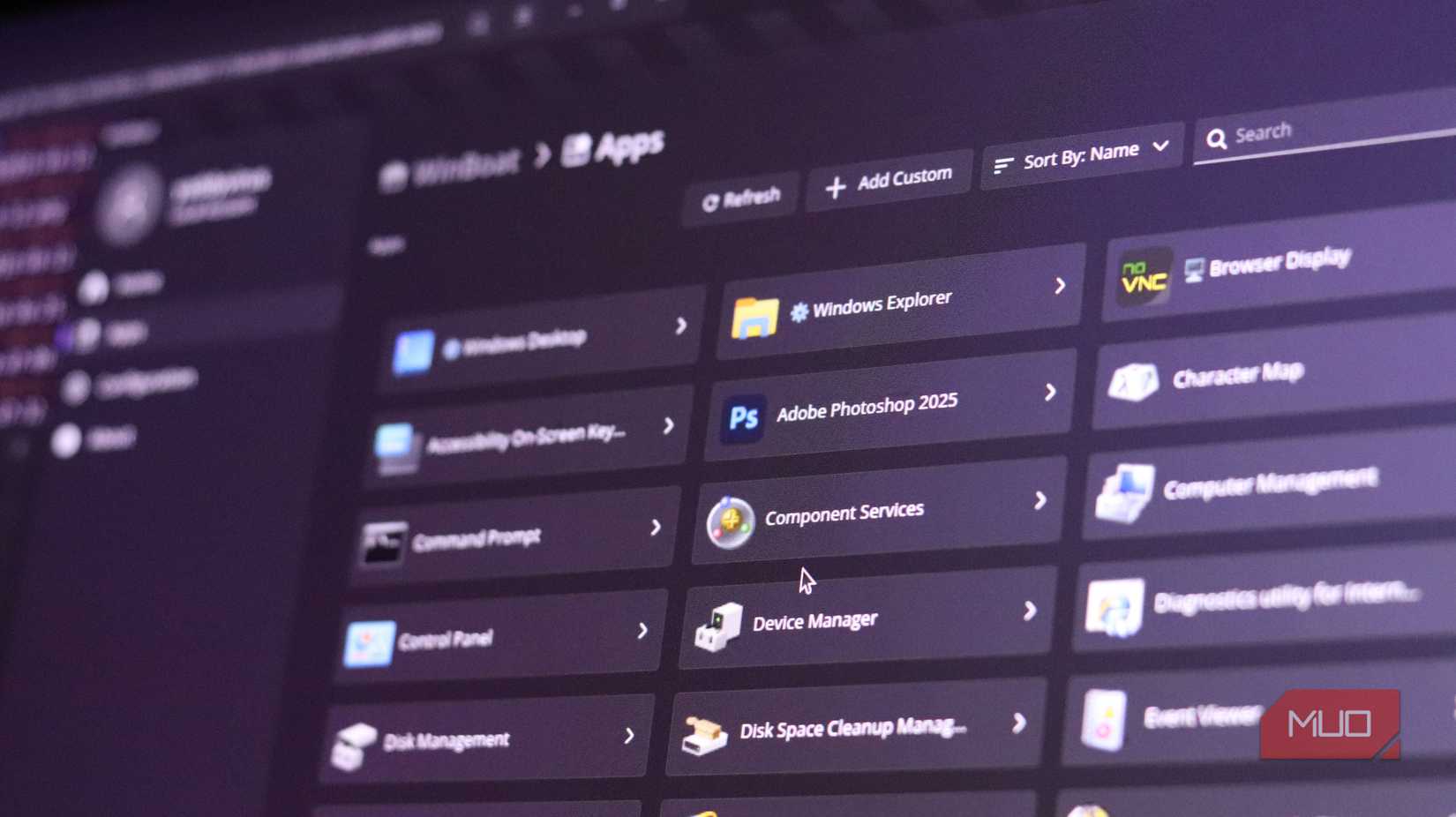 Secțiunea de aplicații Winboat pe Ubuntu Linux.