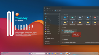 Windows 11 dekstop with Files app in dark mode