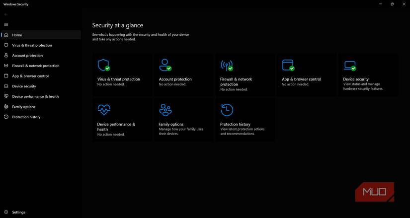 Windows Security suit of protection