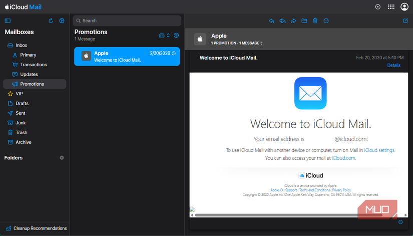 01 iCloud Mail on Web