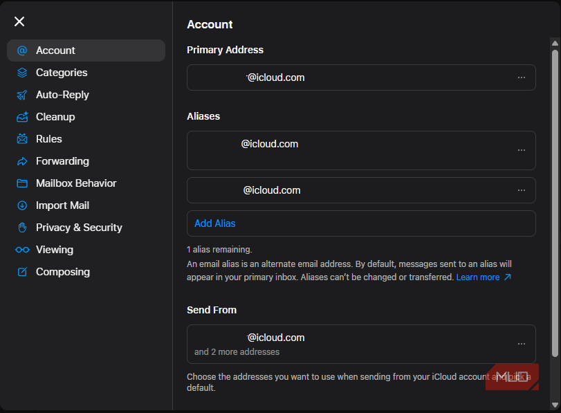 02 iCloud Mail Alias List