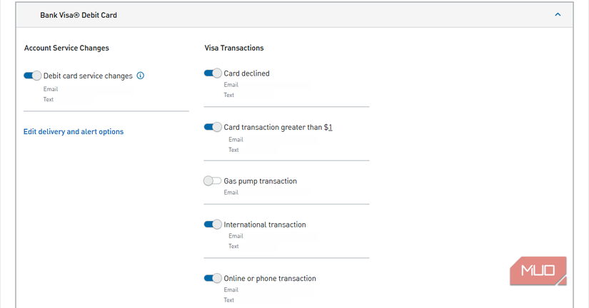 03 Bank Alert Options