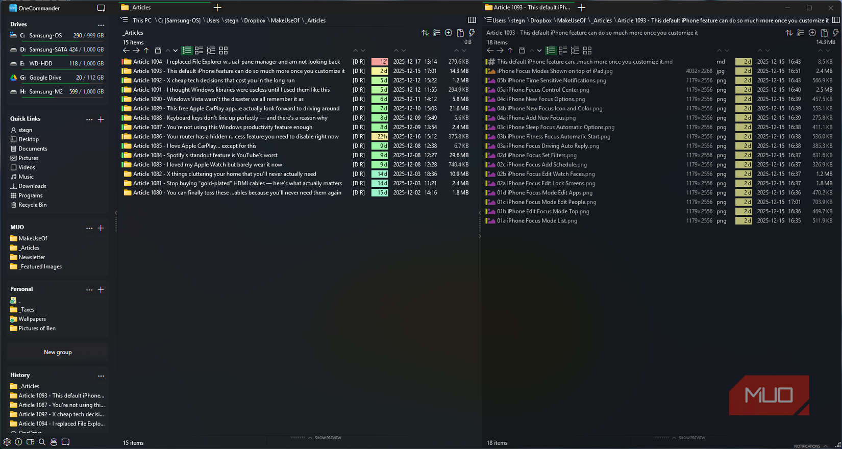 03 OneCommander Dual Pane View