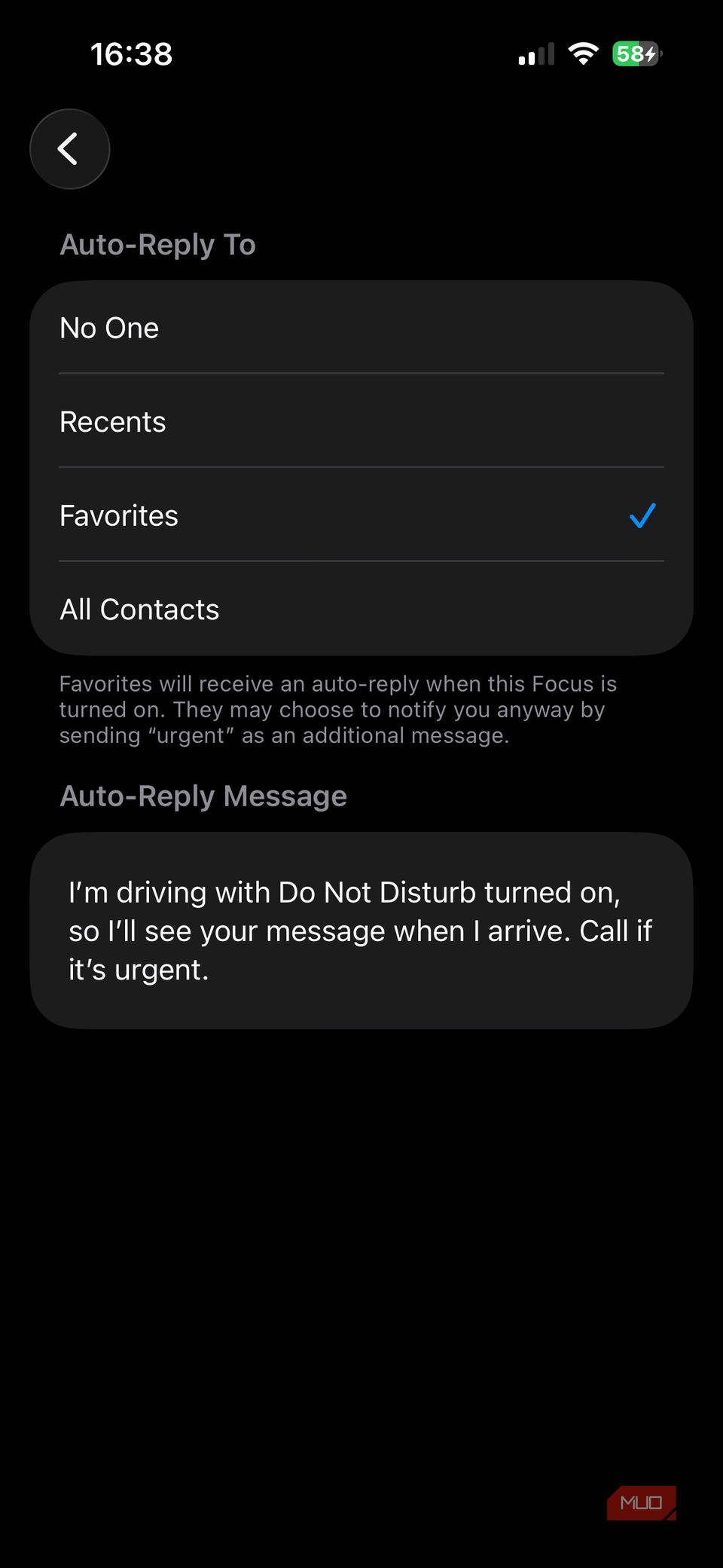 03a iPhone Focus Driving Auto Reply