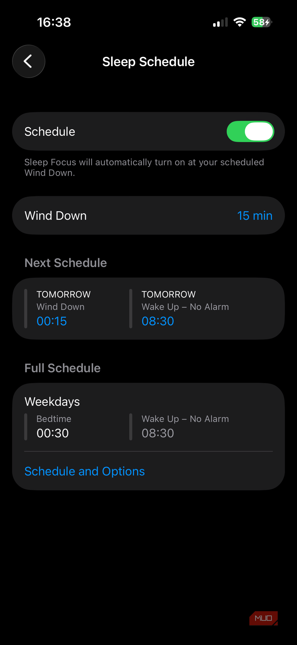03c iPhone Sleep Focus Automatic Options