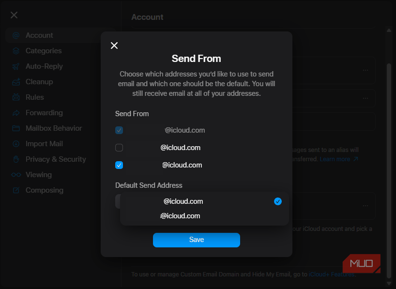 04 iCloud Mail Alias Send From List