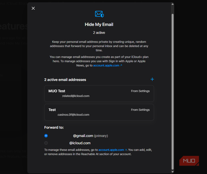 05 iCloud Hide My Email List