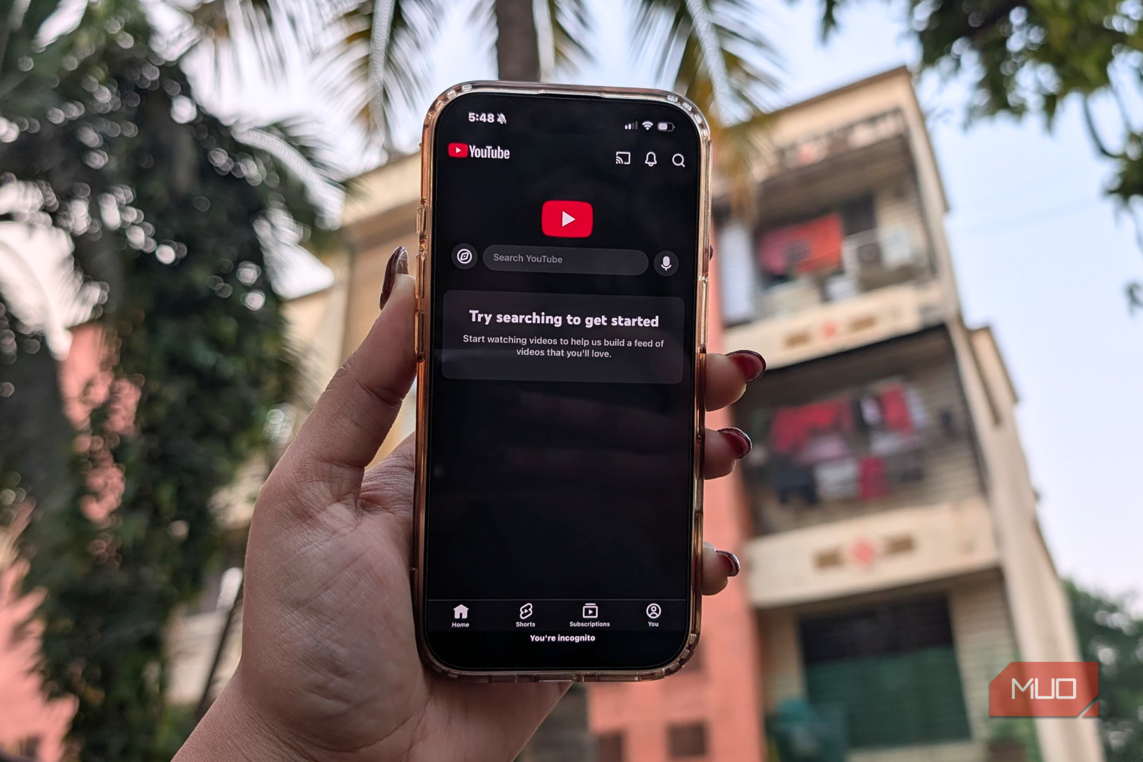 You're incognito mode on YouTube