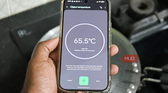 Checking the temperature of hot pan on Google Pixel 10 Pro