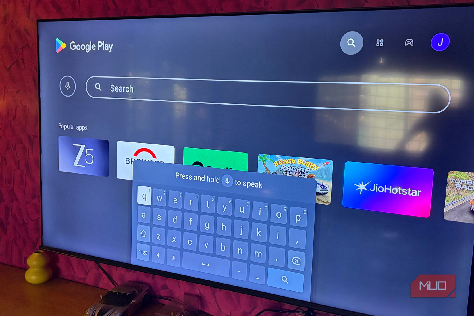 Search for the app you want to download on your Android smart TV - Google Play Store