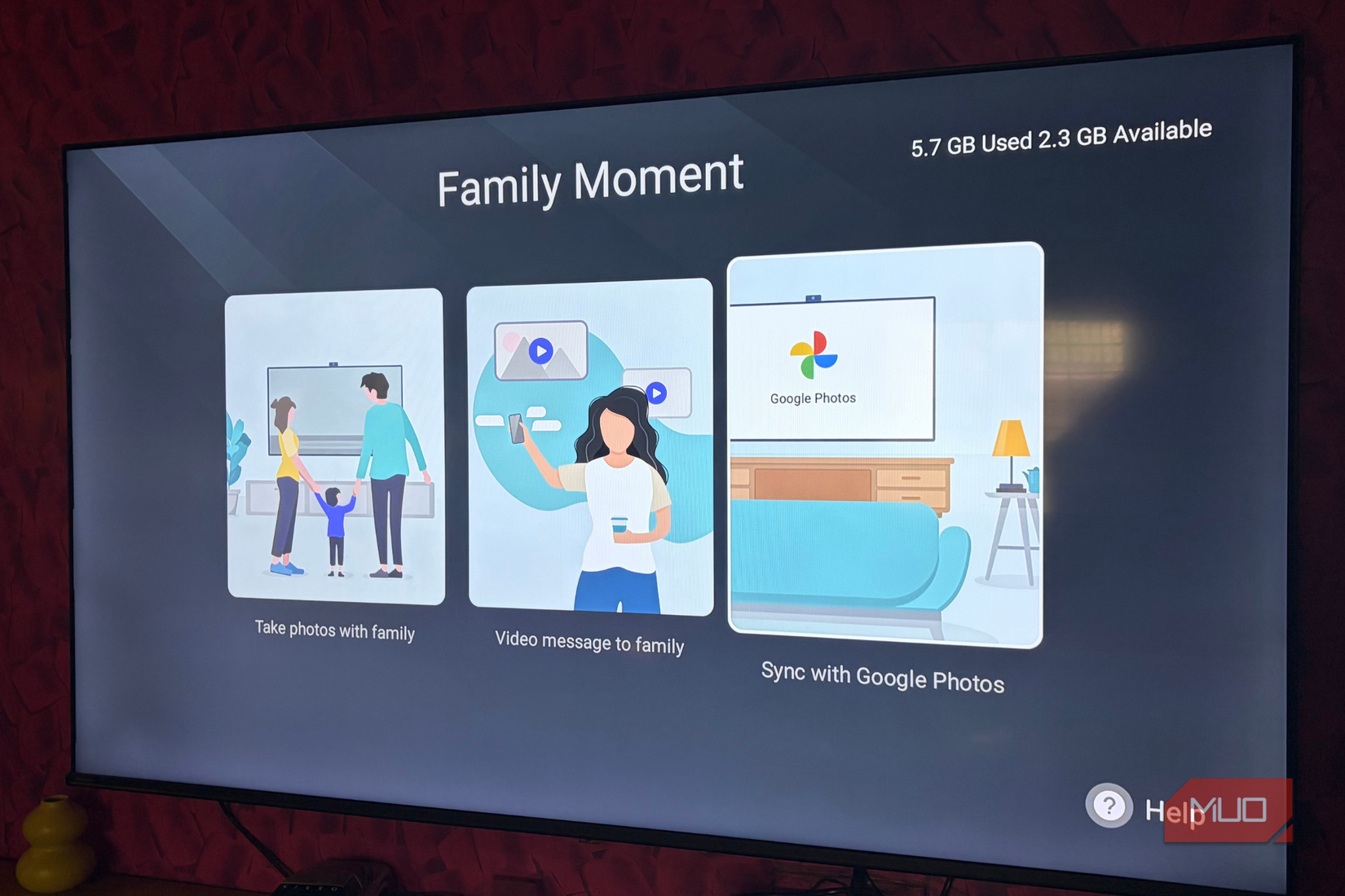Family moment (sync with Google Photos) on FLauncher