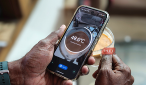 Checking the temperature of hot cup of tea on Google Pixel 10 Pro