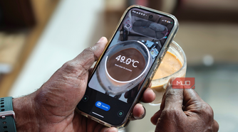 Checking the temperature of hot cup of tea on Google Pixel 10 Pro