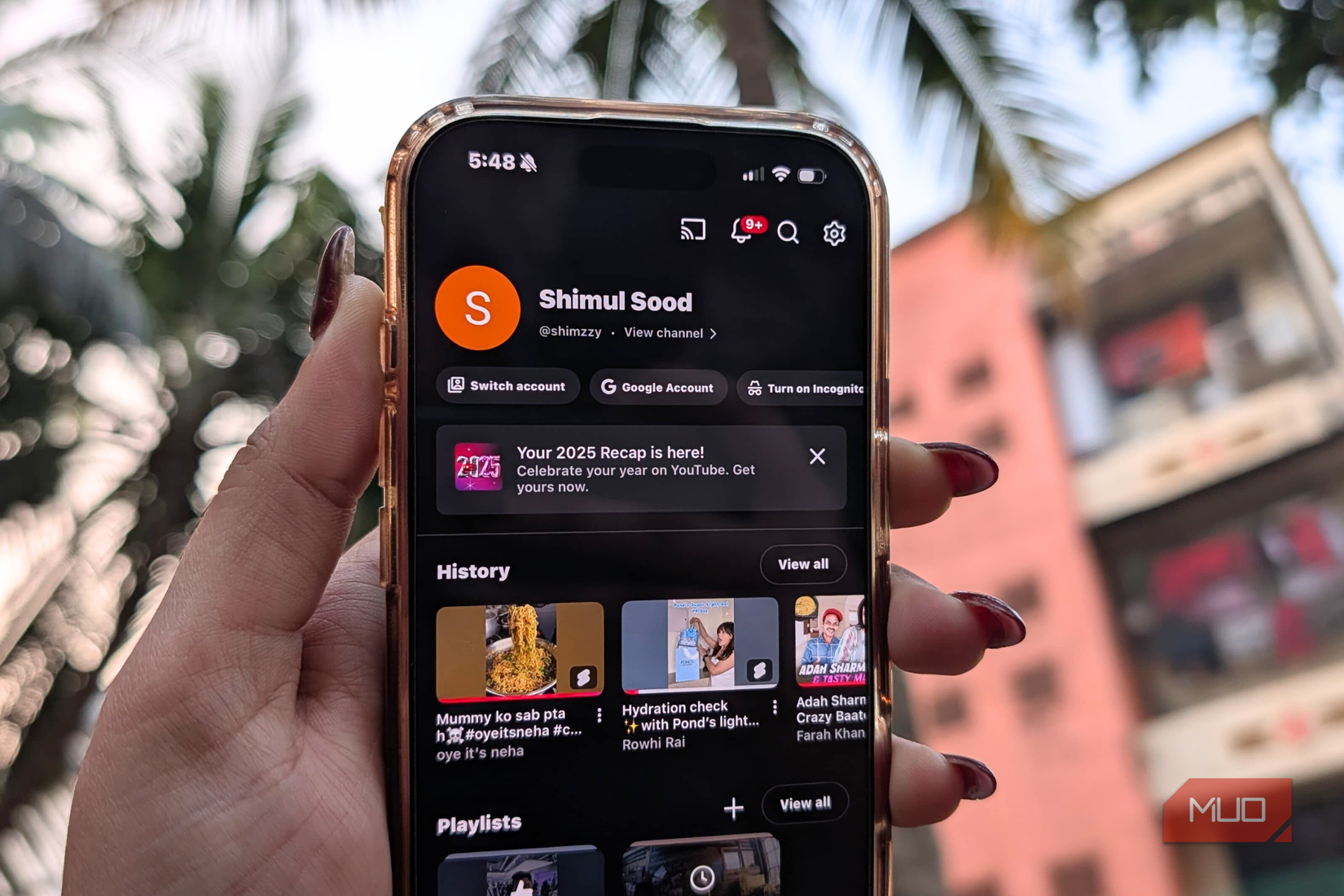 Switch account feature on YouTube