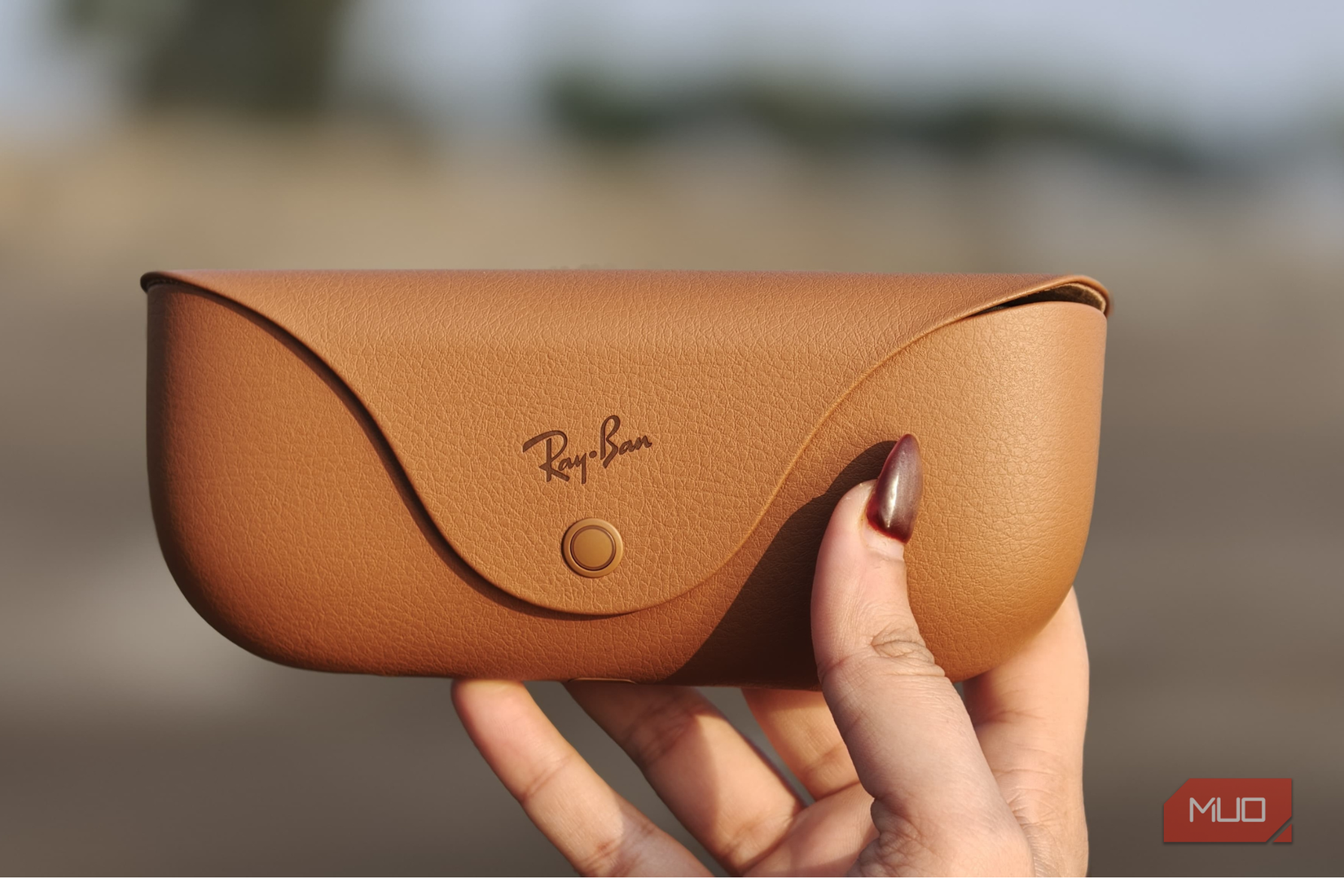 Meta Ray-Ban smart glasses' brown charging case