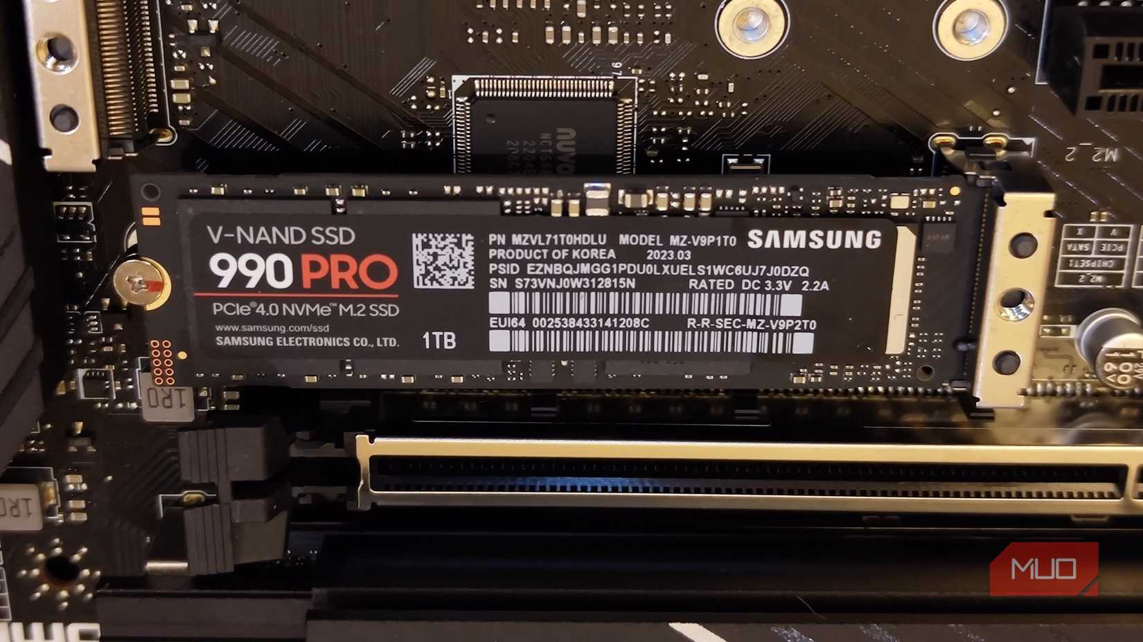 A housed Samsung 990 Pro NVMe SSD