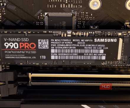 A housed Samsung 990 Pro NVMe SSD