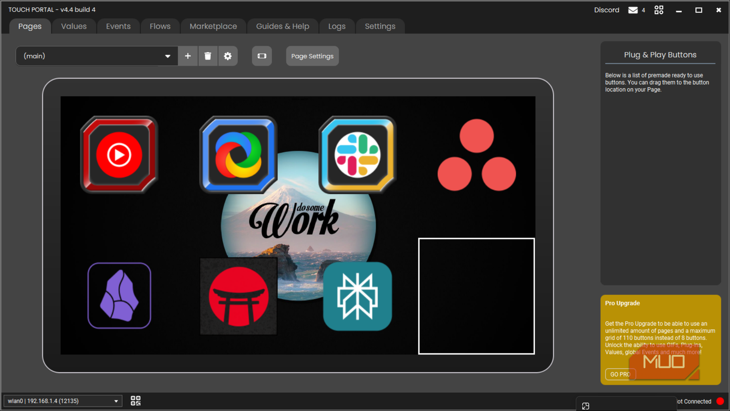 Adding item to Touch Portal