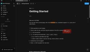 Affine home page with sample data.