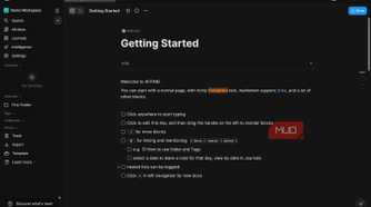Affine home page with sample data.