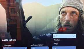 A screenshot from the series Fallout with the Amazon Prime Video Dialogue Boost option in the audio settings.