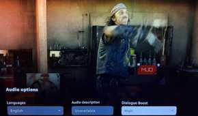 A screenshot from the series Fallout with the Amazon Prime Video Dialogue Boost option in the audio settings.