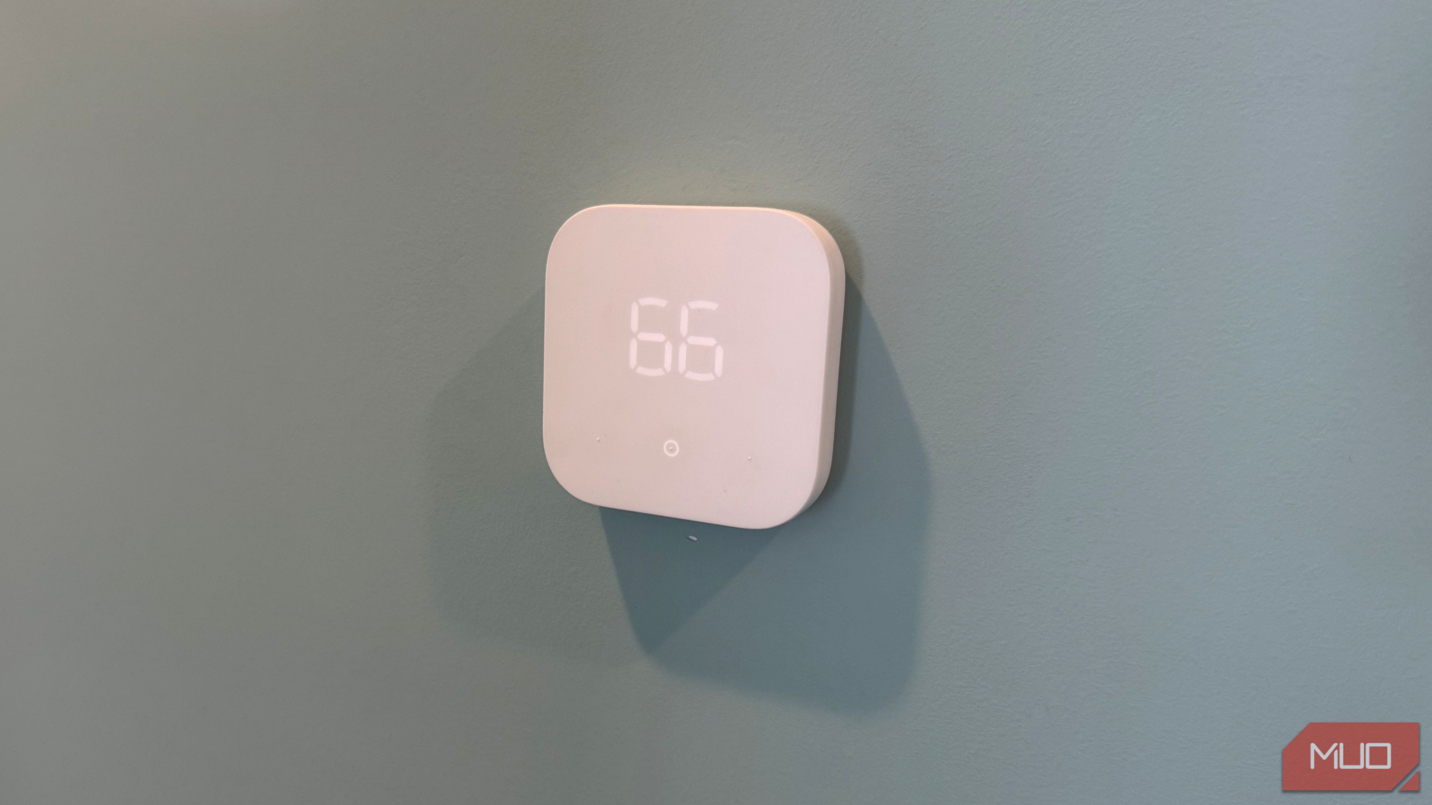 amazon smart thermostat mounted on wall