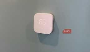 amazon smart thermostat mounted on wall
