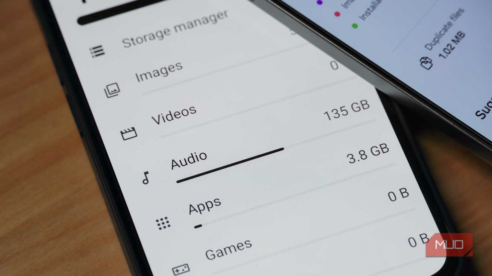 Audio files taking up space on a Galaxy S25 Edge.