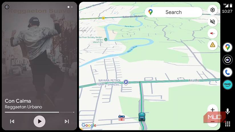 Android auto with smaller DPI running on Android Tablet using HUR app.