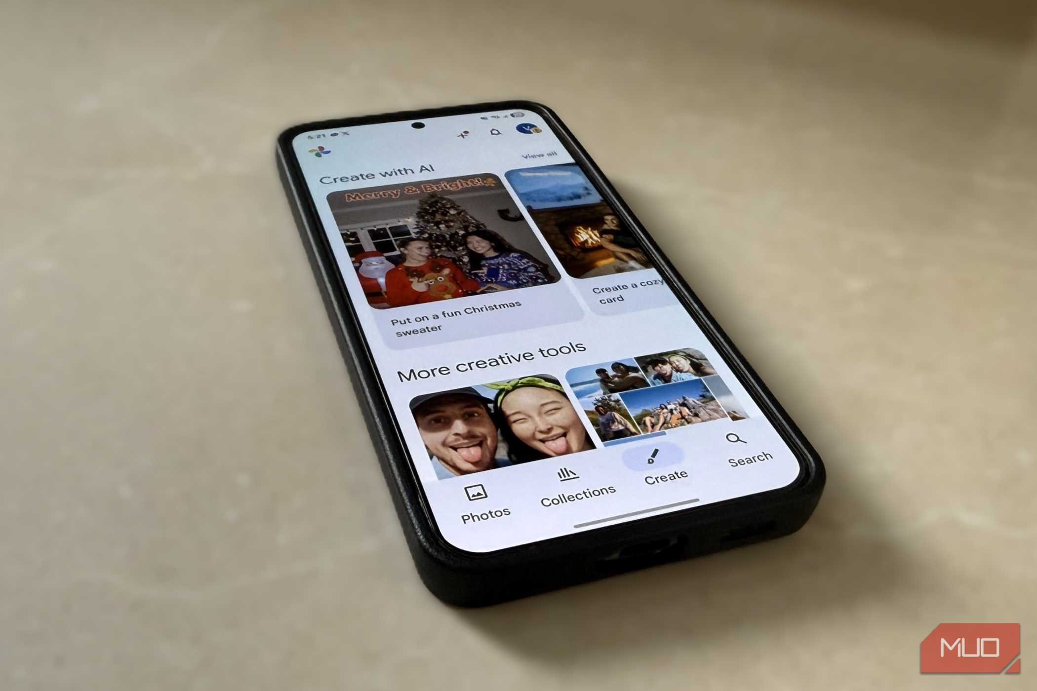 Android phone showing Google Photos app