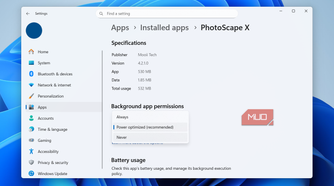 App background permission in Windows