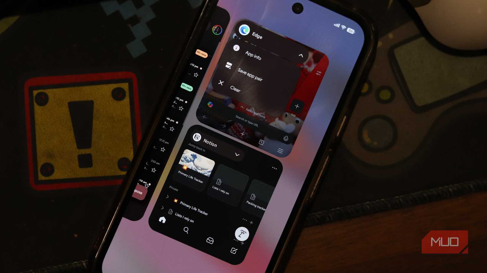 Pares de aplicaciones en Pixel 9a.