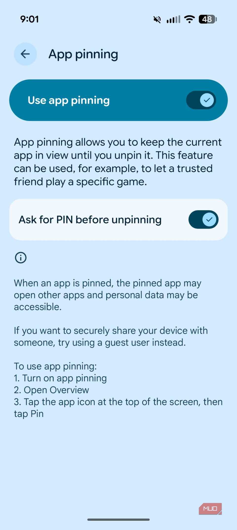 Fijación de aplicaciones