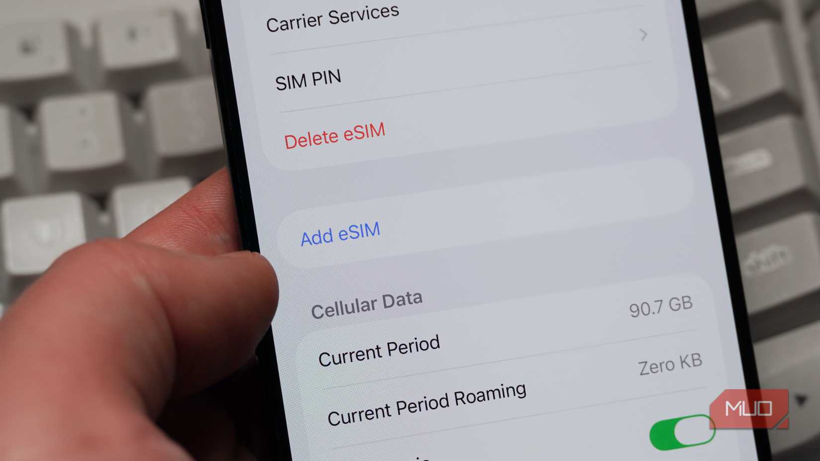 Adding an eSIM on an iPhone.