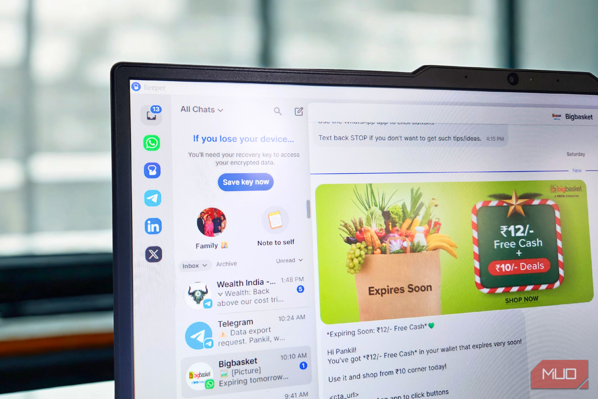 Beeper app on laptop