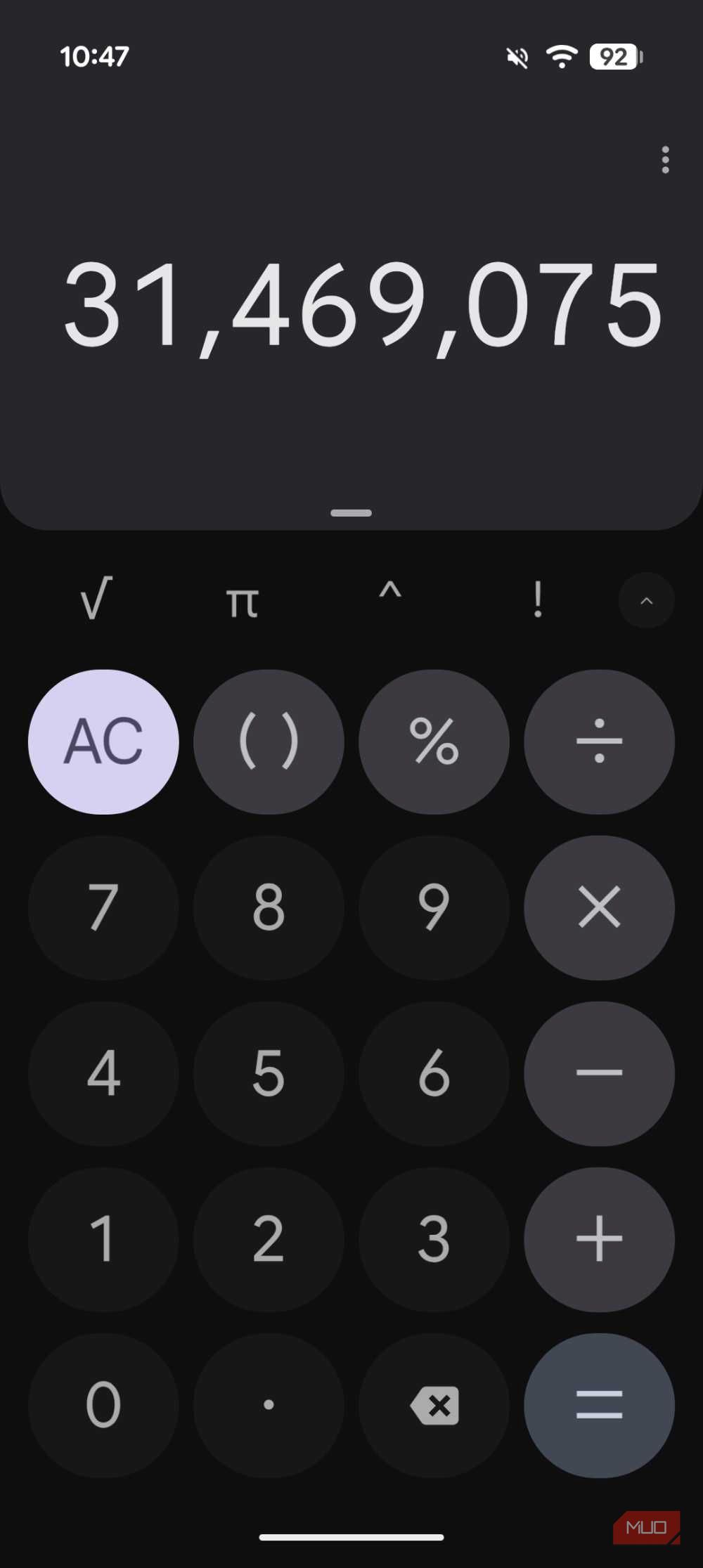 Calculator Dark Mode