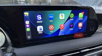 A screen with mainly music apps in Carplay