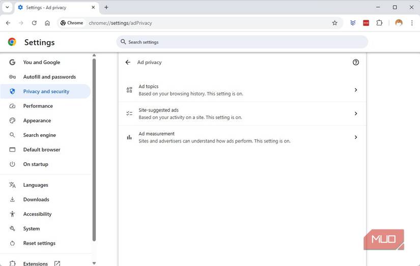Use Settings I turned off these Google settings to improve privacy