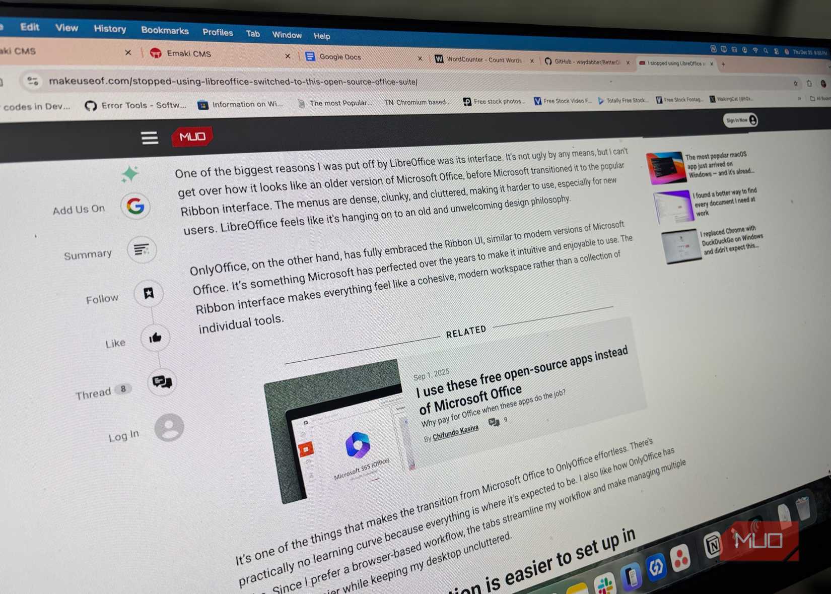 Clear text on macOS external monitor