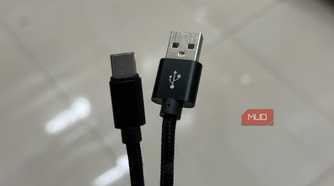Close up of a USB-A to USB-C cable