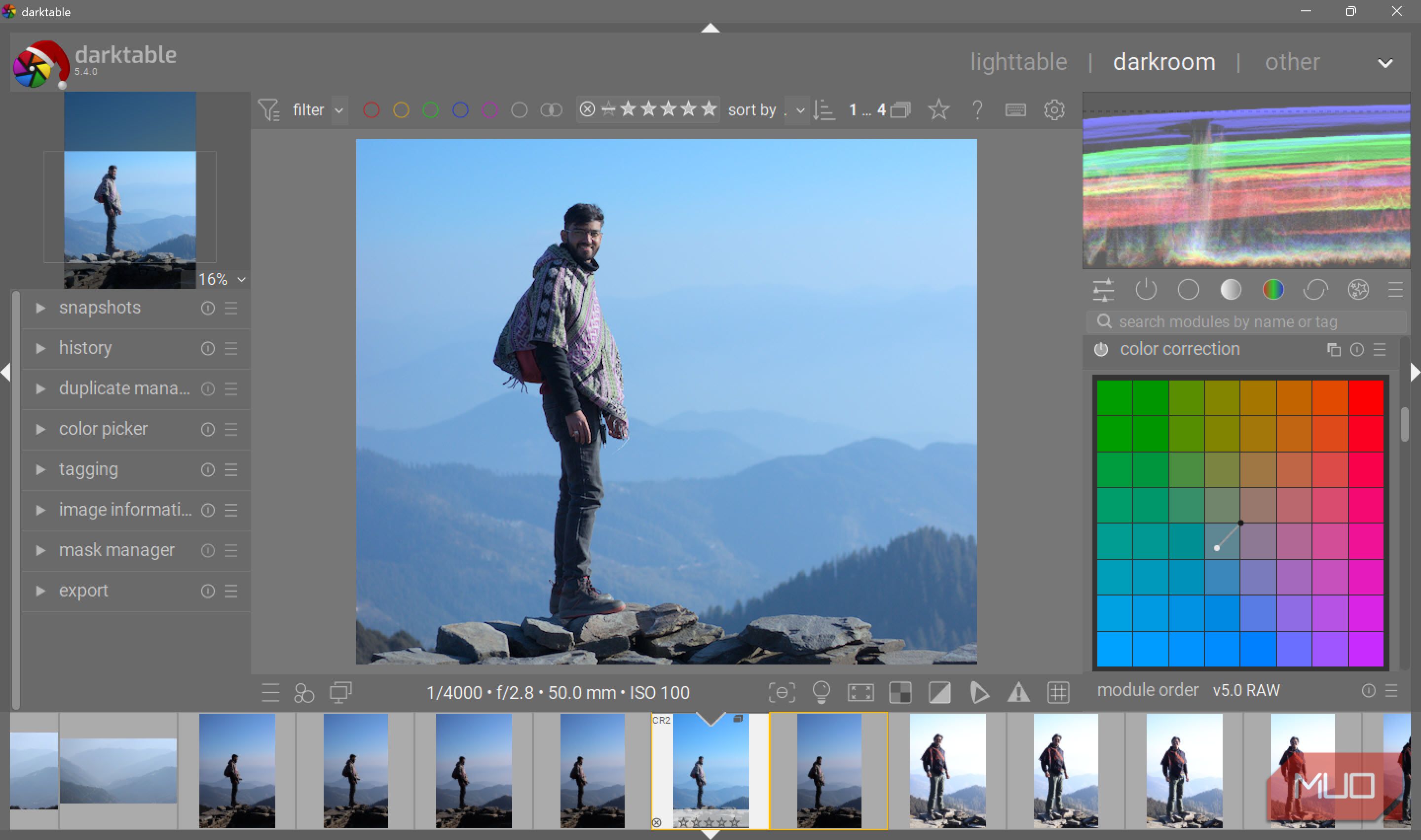 Настройки экспозиции в Darktable