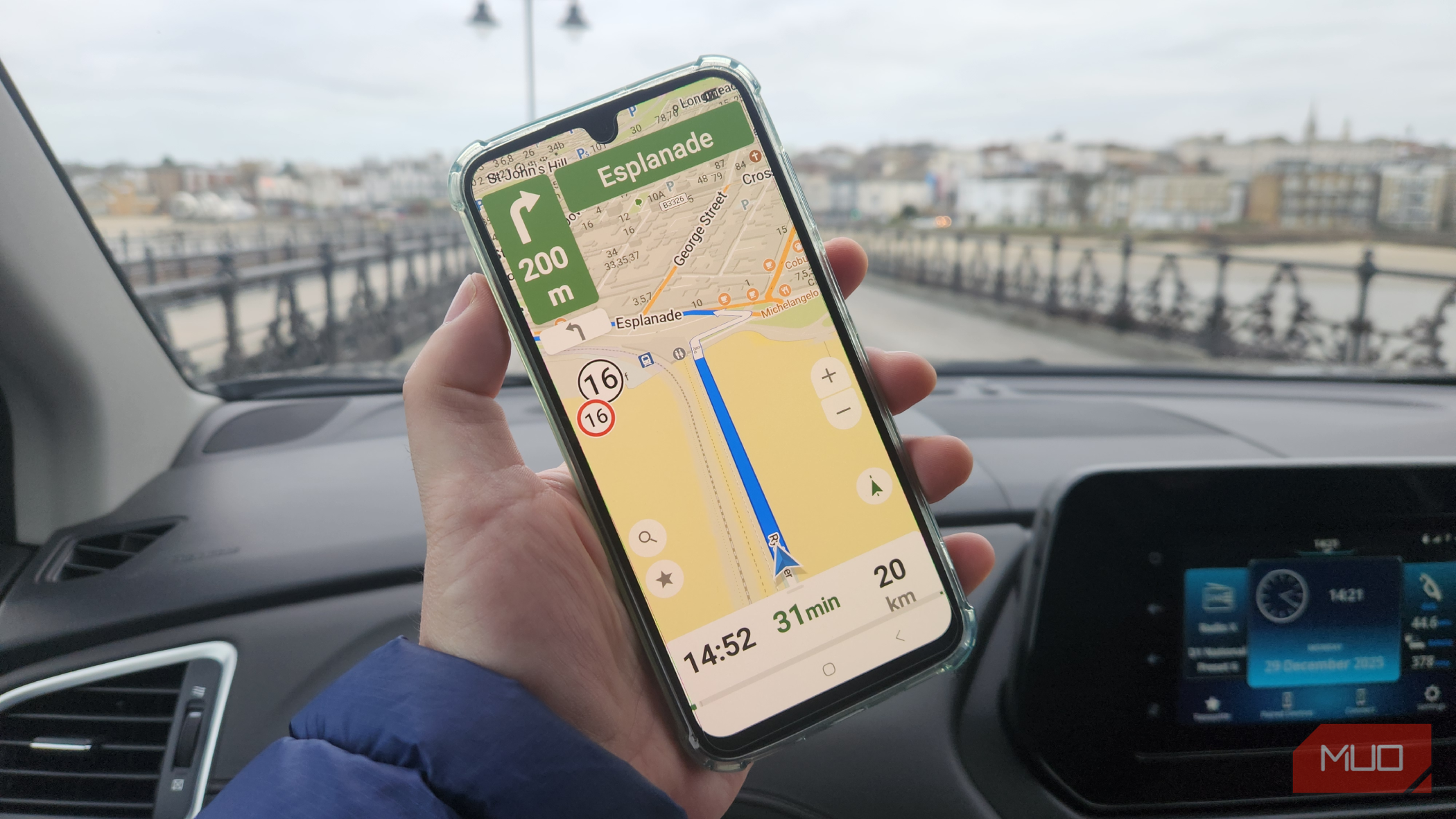 CoMaps during practical testing on the road.
