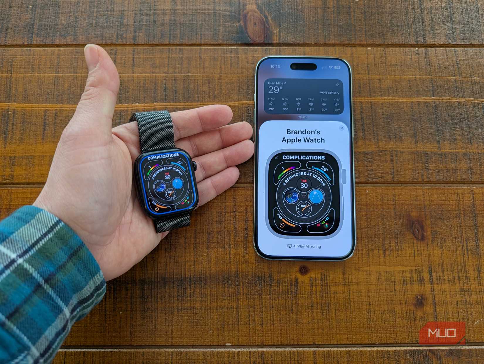 Complications on Apple Watch Mirroring