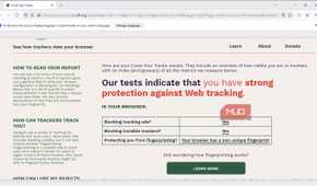 Cover Your Tracks test on the Tor browser