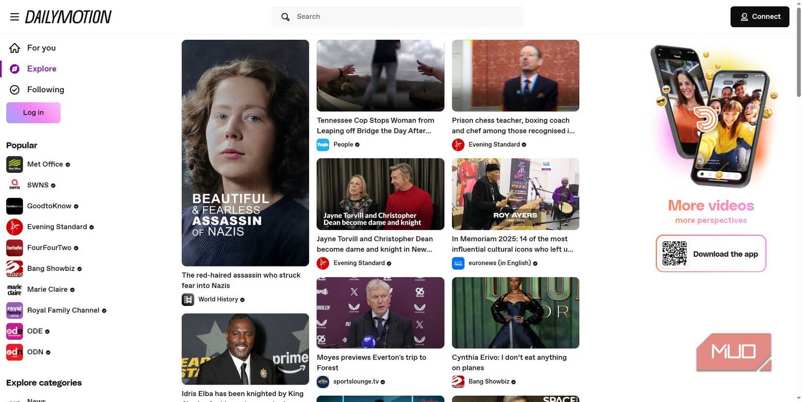 página de inicio de dailymotion/